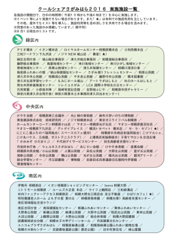 クールシェアさがみはら2016 実施施設一覧 緑区内 中央区内 南区内