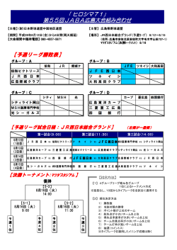 【予選リーグ勝敗表】 ｢ ヒロシマ71｣ 第55回JABA広島大会組み合わせ