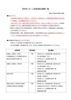 有料老人ホーム変更届提出書類一覧