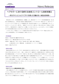 ヘアカラーにおける新たな染色コントロール技術を確立