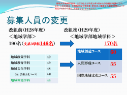 募集人員の変更 - 地域学部