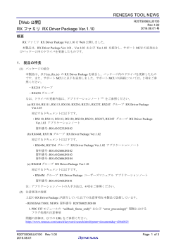 【Web公開】RXファミリ RX Driver Package Ver.1.10