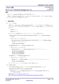 【Web公開】RXファミリ RX Driver Package Ver.1.10