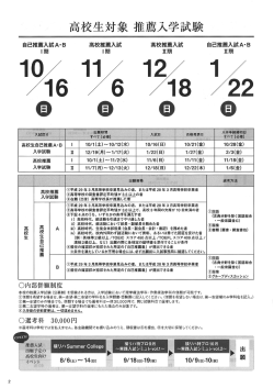平成29年度生 入学試験概要