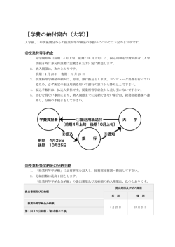 学費の納付案内（大学）（約130KB）