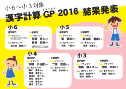 漢字計算 GP 2016 結果発表