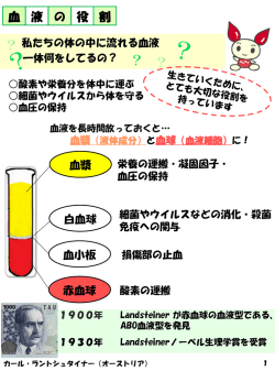 血 液 の 役 割 - 岩手県赤十字血液センター