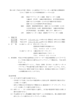 第29回（平成28年度）四国6・9人制男女クラブバレーボール選手権大会