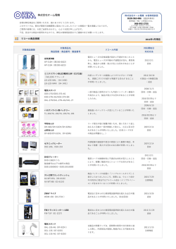 リコール商品情報 2016年7月現在