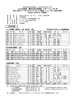［平成28年8月1日現在］ GRANDAME－JAPAN2016 JBC協会賞