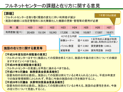 フルネットセンターの課題と在り方に関する意見