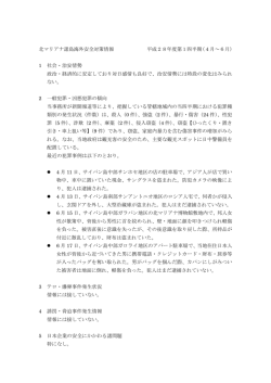 北マリアナ諸島海外安全対策情報 平成28年度第1四半期（4月～6月） 1