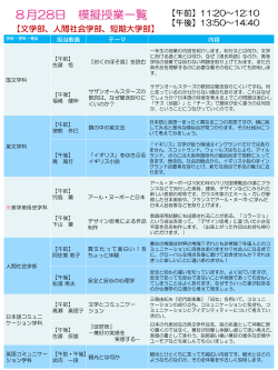 模擬授業のテーマはこちら - 実践女子大学/実践女子大学短期大学部