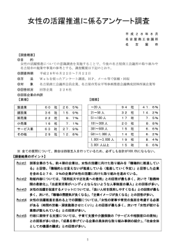 女性の活躍推進に係るアンケート調査