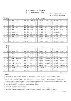 第1回 広電オープンゴルフ選手権大会 スタート時刻及び組合せ表（2日目）