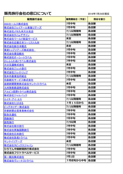 販売旅行会社の窓口について - 九州ふっこう割お知らせサイト