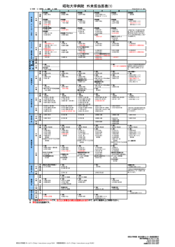 初診・専門外来担当医一覧表の一括ダウンロード（2016年8月