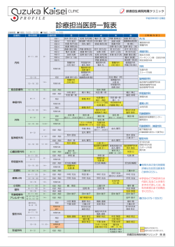 診療担当医師一覧表