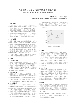 ひらがな・カタカナ表記が与える印象の違い―ポジティブ・ネガティブの