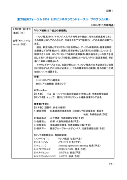東方経済フォーラム 2016 日ロビジネスラウンド