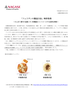 「フェリチンの製造方法」特許取得