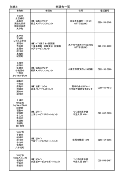 別紙3 申請先一覧