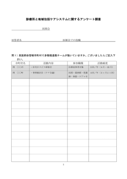 診療所と地域包括ケアシステムに関するアンケート調査
