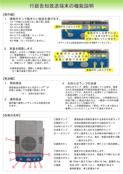 行政告知放送端末の機能説明