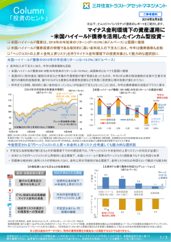 マイナス金利環境下の資産運用に-米国ハイイールド債券を活用した