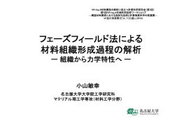 フェーズフィールド法による 材料組織形成過程の解析 - SPring-8