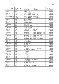 アダチ・在庫一覧表