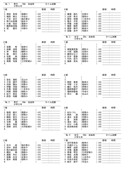 № 1 男子 50m 自由形 タイム決勝 小学6年 1組 着順 時間 1. : . ( ) 2