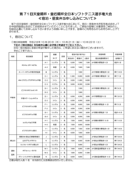 宿泊要項 - 日本ソフトテニス連盟
