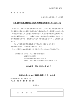 平成 28 年度生産性向上のための情報化支援