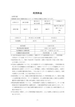 訪問介護利用料金表
