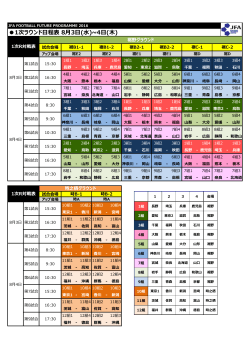 1次ラウンド日程表 8月3日(水)~4日(木)