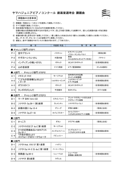 ヤマハジュニアピアノコンクール 創楽堂選考会 課題曲