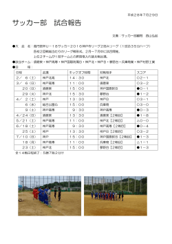 サッカー部 試合報告 - 神戸村野工業高等学校