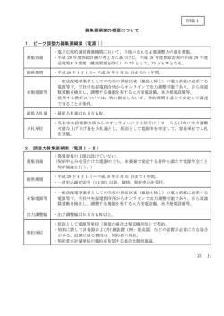 募集要綱案の概要について 1．ピーク調整力募集要綱案（電源Ⅰ） 2