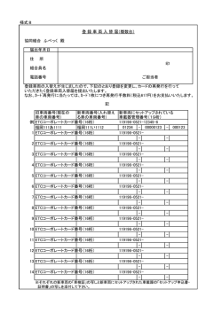 様式8 協同組合 ふべっく 殿 届出年月日 住 所 印 組合員名 電話番号 ご