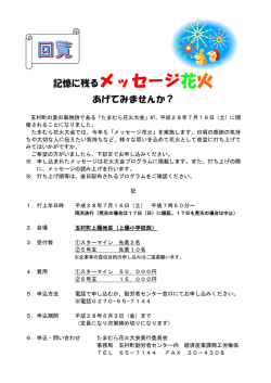 記憶に残るメッセージ花火 あげてみませんか？