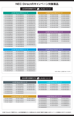 NEC Directのキャンペーン対象製品 - necpc