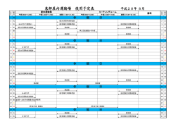 東部屋内運動場 使用予定表 平成28年 8月