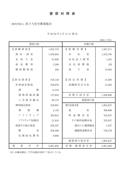 財務諸表 - 一般社団法人 原子力安全推進協会