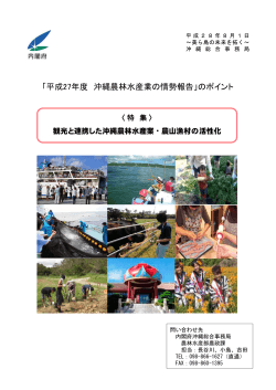 「平成27年度 沖縄農林水産業の情勢報告」のポイント