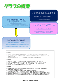 ｼｰｶﾞﾙｻｯｶｰｸﾗﾌﾞU‐12 ｼｰｶﾞﾙｻｯｶｰｸﾗﾌﾞFID ﾄﾞﾘｰﾑ ｼｰｶﾞﾙｻ