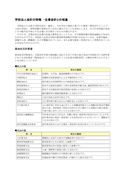 学校法人会計の特徴 ・企業会計との相違