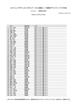 JOCジュニアオリンピックカップ／2016全国ユース選抜マウンテンバイク