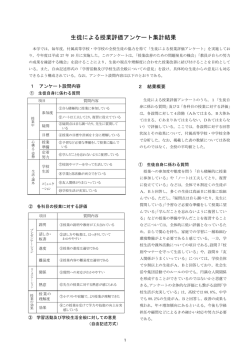 生徒による授業評価アンケート集計結果