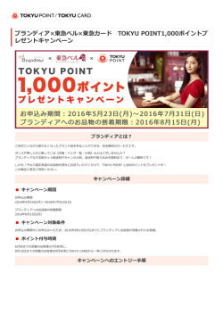 ブランディア&times;東急ベル&times;東急カード TOKYU POINT1,000ポイント